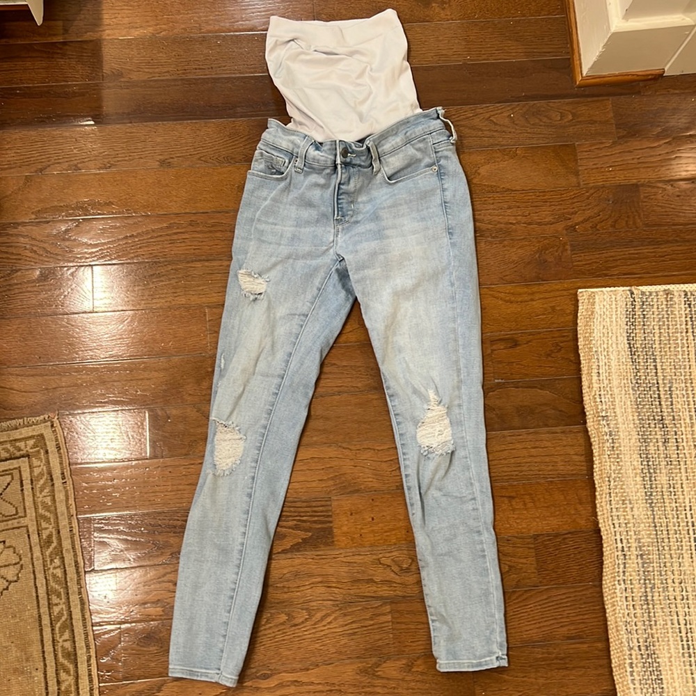 BLANQI Denim Maternity Belly Support Skinny Jeans
Light Destroy Wash / 6